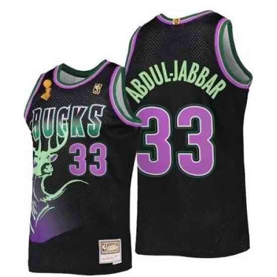 Men's Milwaukee Bucks Kareem Abdul-Jabbar Mitchell & Ness Jersey->milwaukee bucks->NBA Jersey