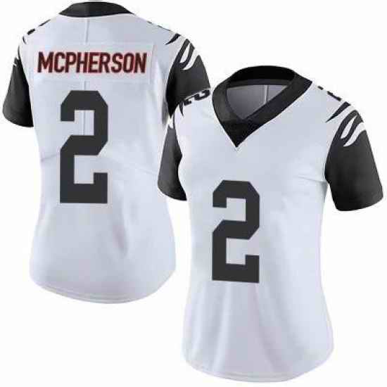 Women Cincinnati Bengals #2 Evan McPherson 2021 Rush Vapor Limited Stitched NFL Jersey->women nfl jersey->Women Jersey