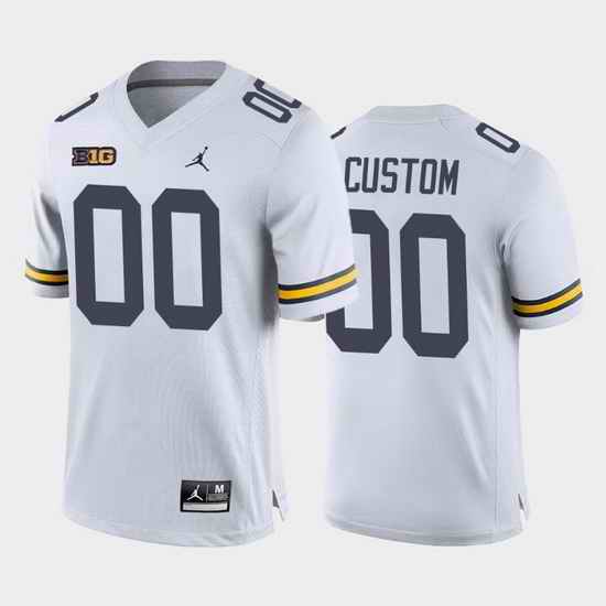 Michigan Wolverines Custom White Away Men'S Jersey->->Custom Jersey