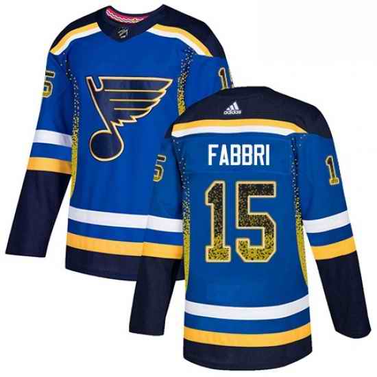 Mens Adidas St Louis Blues #15 Robby Fabbri Authentic Blue Drift Fashion NHL Jersey->st.louis blues->NHL Jersey