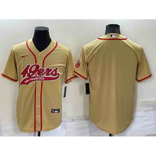 Men San Francisco 49ers Blank Gold Cool Base Stitched Baseball Jersey->new york giants->NFL Jersey