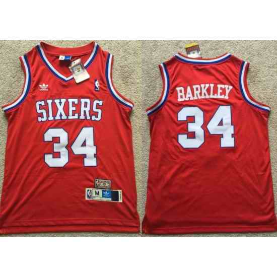 Mens Charles Barkley philadelphia Sixers Throwback jersey red->orlando magic->NBA Jersey