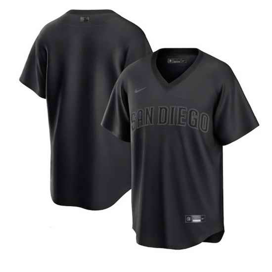 Men San Diego Padres Blank Black Pitch Black Fashion Replica Stitched Jersey->san diego padres->MLB Jersey