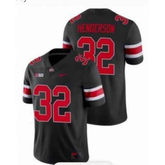 Men ohio state buckeye #32 TreVeyon henderson NCAA jersey Black->customized nba jersey->Custom Jersey