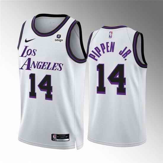 Men Los Angeles Lakers #14 Scottie Pippen Jr  White City Edition Stitched Basketball Jersey->los angeles lakers->NBA Jersey