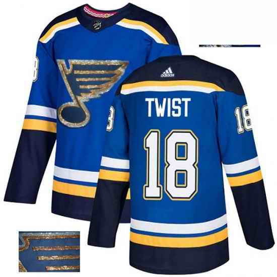 Mens Adidas St Louis Blues #18 Tony Twist Authentic Royal Blue Fashion Gold NHL Jersey->st.louis blues->NHL Jersey