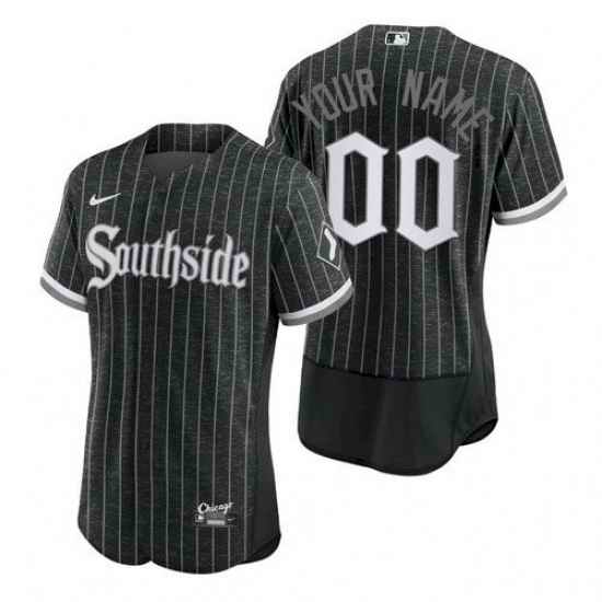 Men Women Youth Toddler Chicago ??hite Sox Black City Edition Custom Nike MLB Flex Base Jersey->customized mlb jersey->Custom Jersey