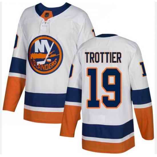 Men Adidas New York Islanders #19 Bryan Trottier Stitched White Jersey->new york rangers->NHL Jersey