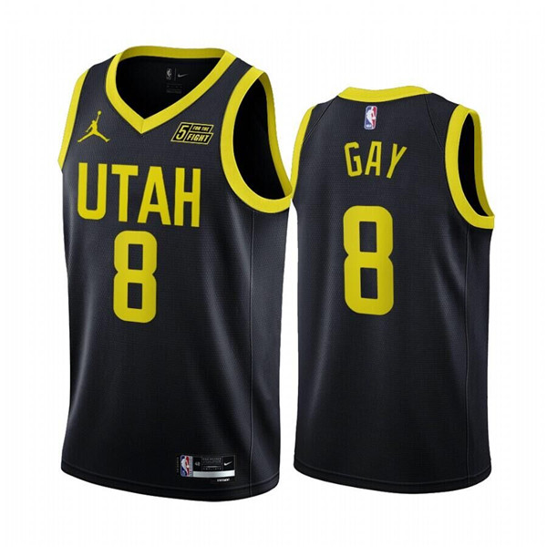 Men's Utah Jazz #8 Rudy Gay Black 2022/23 Association Edition Stitched Basketball Jersey->utah jazz jerseys->NBA Jersey