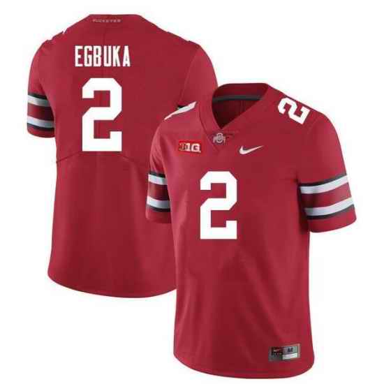Men's Ohio State Buckeyes #2 Emeka Egbuka College Football Jersey Red->ohio state buckeyes->NCAA Jersey