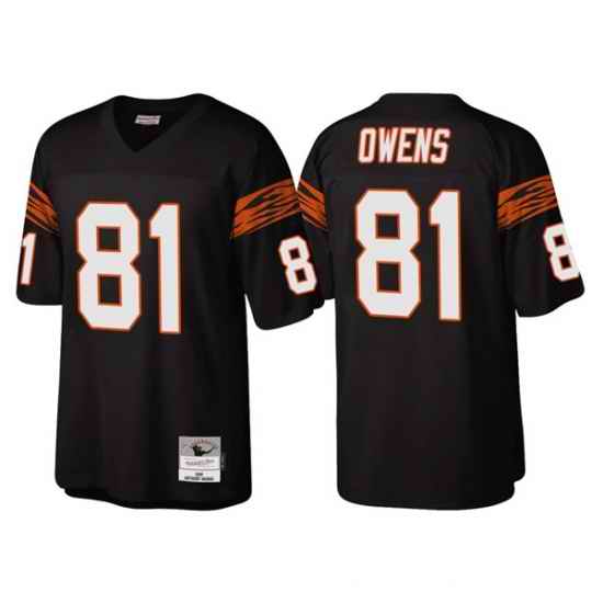 Men Cincinnati Bengals #81 Terrell Owens Black Throwback Legacy Stitched Jerse->cincinnati bengals->NFL Jersey