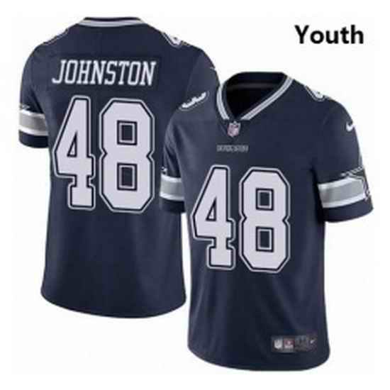 Youth Dallas Cowboys #48 Daryl Johnston Nike Vapor Navy Blue Limited Jersey->youth nfl jersey->Youth Jersey