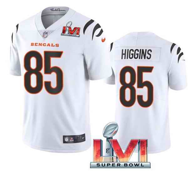 Nike Bengals #85 Tee Higgins White 2022 Super Bowl LVI Vapor Limited Jersey->cincinnati bengals->NFL Jersey