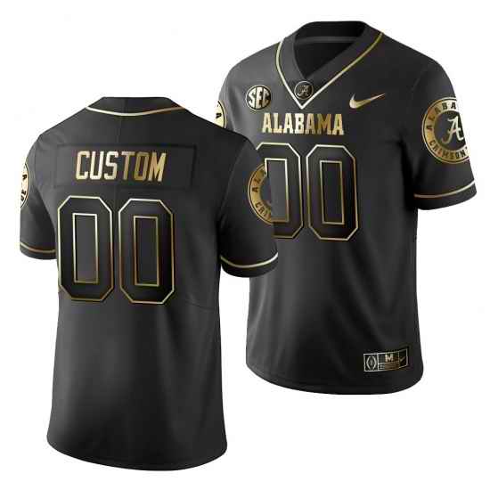Alabama Crimson Tide Custom Black Golden Edition Men'S Jersey->->Custom Jersey