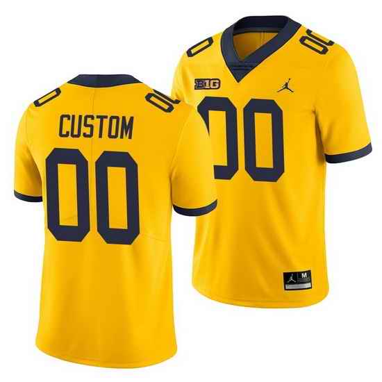 Michigan Wolverines Custom Yellow College Football Men'S Jersey->->Custom Jersey