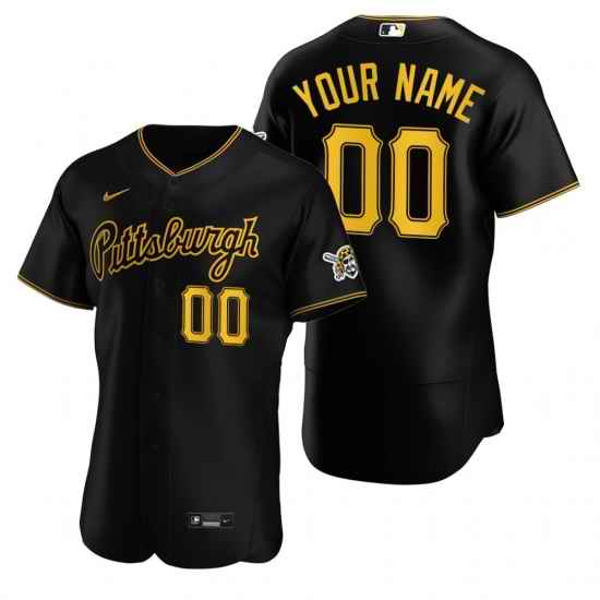 Men Women Youth Pittsburgh Pirates Nike Black Alternate 2020 Flex Base Team MLB Customized Jersey->customized mlb jersey->Custom Jersey