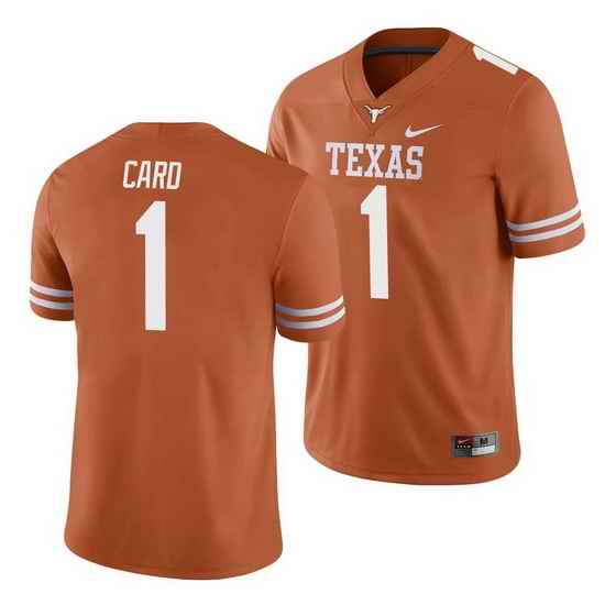 Texas Longhorns Hudson Card Texas Orange College Football Men'S Jersey->texas longhorns->NCAA Jersey