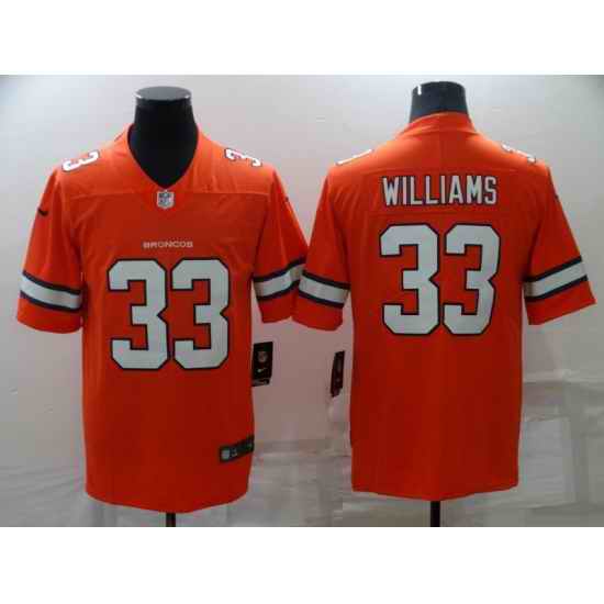 Nike Denver Broncos #33 Javonte Williams Orange Color Rush Limited Jersey->denver broncos->NFL Jersey