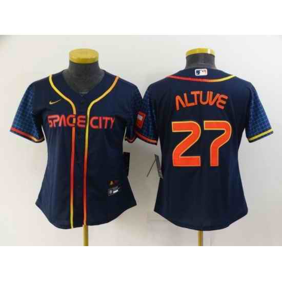 Women's Houston Astros #27 Jose Altuve Nike Navy 2022 City Connect Player Jersey->houston astros->MLB Jersey