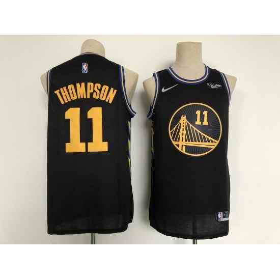 Men's Golden State Warriors #11 Klay Thompson Black City Player Jersey->indiana pacers->NBA Jersey