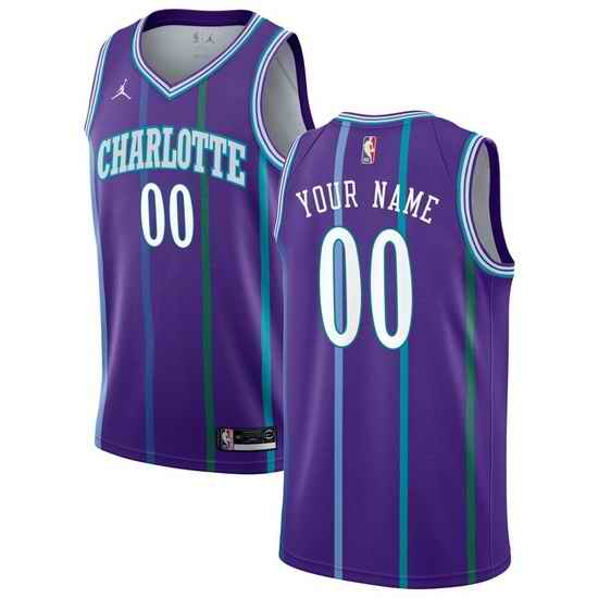 Men Women Youth Toddler Charlotte Hornets Purple Custom Nike NBA Stitched Jersey->customized nba jersey->Custom Jersey