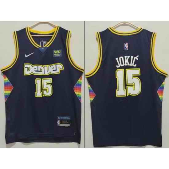 Men Nike Denver Nuggets Nikola Jokic #15 75th Anniversary NBA Stitched Jersey->denver nuggets->NBA Jersey