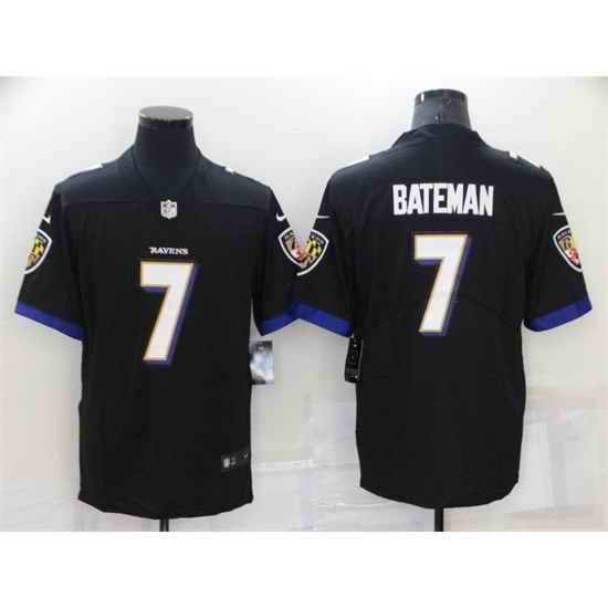 Men Baltimore Ravens #7 Rashod Bateman Black Vapor Untouchable Limited Stitched Jersey->atlanta falcons->NFL Jersey