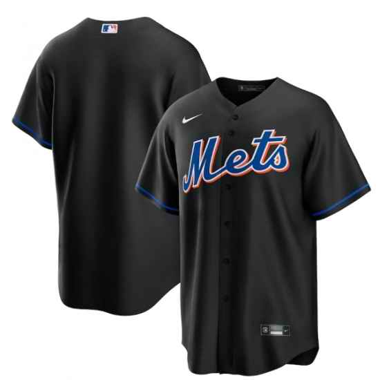 Men New York Mets Blank 2022 Black Cool Base Stitched Baseball Jersey->women mlb jersey->Women Jersey