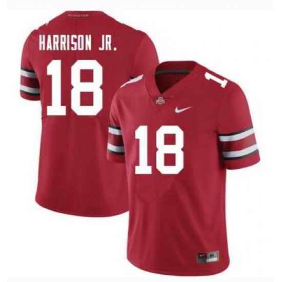 Men's Ohio State Buckeyes #18 Harrison JR. Red NCAA Nike College Football Jersey->ohio state buckeyes->NCAA Jersey