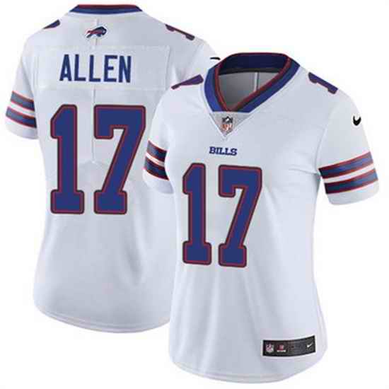 Women Buffalo Bills #17 Josh Allen White Limited Stitched Jersey->women nfl jersey->Women Jersey