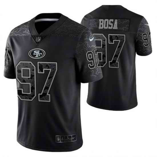 Men San Francisco 49ers #97 Nick Bosa Black Reflective Limited Stitched Football Jersey->tampa bay buccaneers->NFL Jersey