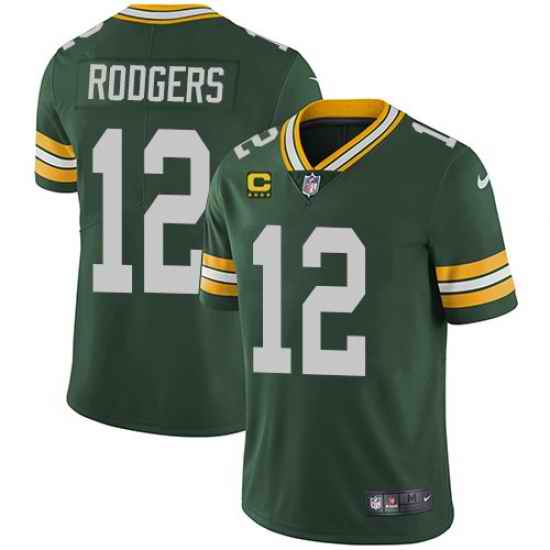 Men Green Bay Packers #12 Aaron Rodgers Green With 4-star C Patch Vapor Untouchable Stitched NFL Limited Jersey->denver broncos->NFL Jersey