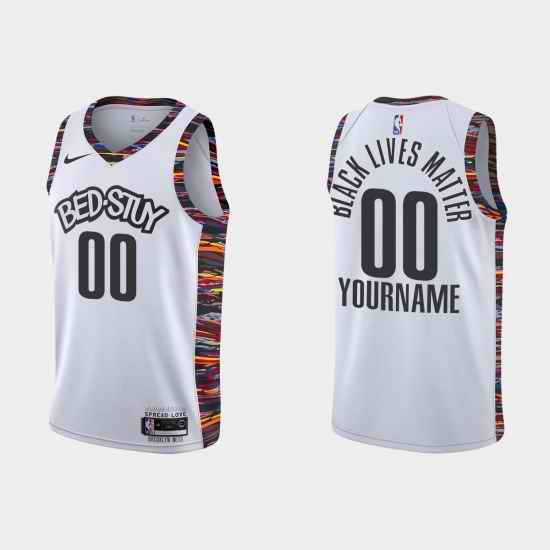 Men Women Youth Toddler Brooklyn Nets White 2019 Custom Nike NBA Stitched Jersey->customized nba jersey->Custom Jersey
