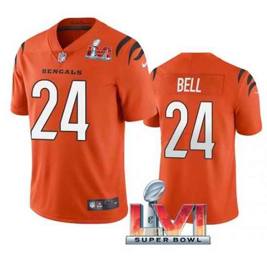 Nike Cincinati Bengals #24 Vonn Bell Orange 2022 Super Bowl LVI Vapor Limited Jersey->cincinnati bengals->NFL Jersey