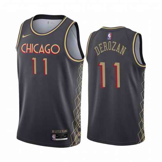 Nike Chicago Bulls #11 Demar Derozan Black NBA Swingman 2020 21 City Edition Jersey->charlotte hornets->NBA Jersey