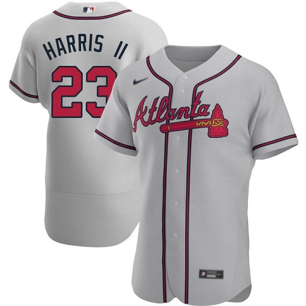 Men's Atlanta Braves #23 Michael Harris II Gray Flex Base Stitched Baseball Jersey->atlanta braves->MLB Jersey