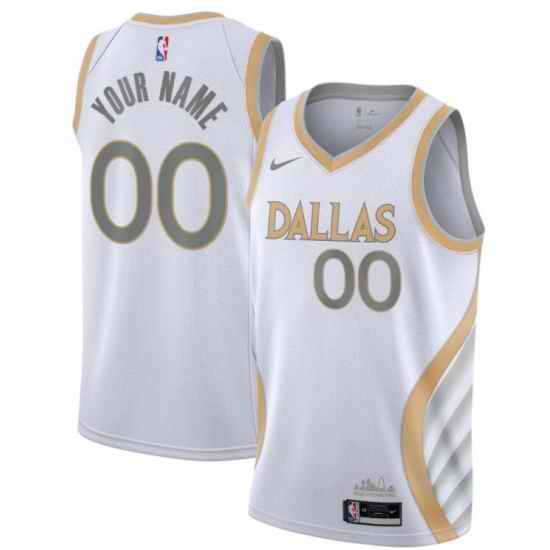 Men Women Youth Toddler Dallas Mavericks Custom White Gold Nike NBA Stitched Jersey->customized nba jersey->Custom Jersey
