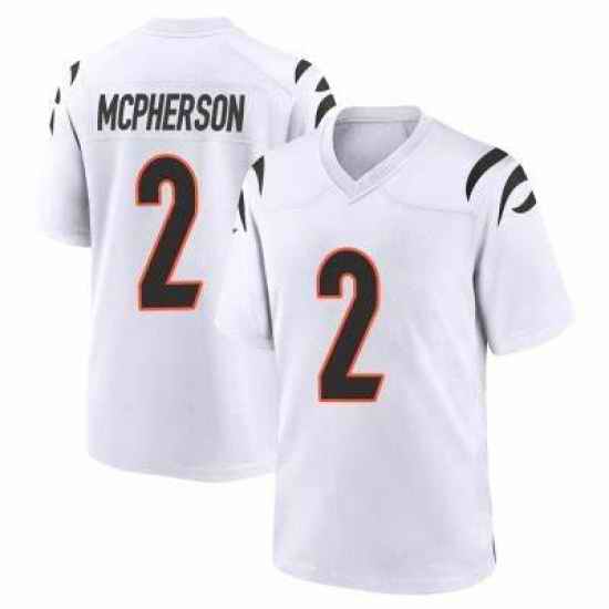 Men Cincinnati Bengals #2 Evan McPherson 2021 White Vapor Limited Stitched NFL Jersey