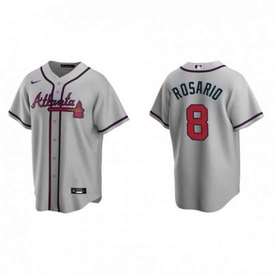 Men Nike Atlanta Braves #8 Eddie Rosario Gray Alternate Stitched Baseball Jersey->atlanta braves->MLB Jersey