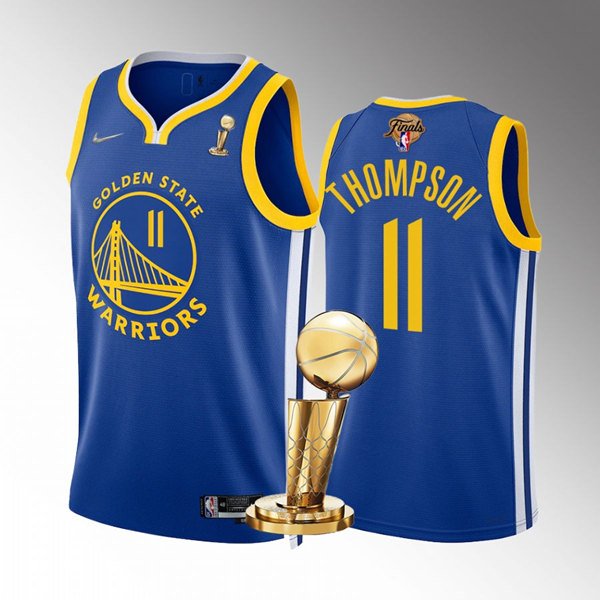 Men's Golden State Warriors #11 Klay Thompson Royal 2022 NBA Finals Champions Stitched Jersey->golden state warriors->NBA Jersey