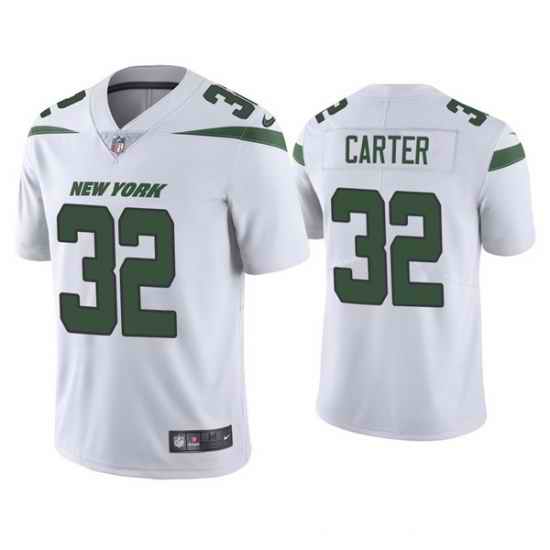 Men New York Jets #32 Michael Carter 2021 White Vapor Untouchable Limited Stitched Jersey->new york jets->NFL Jersey