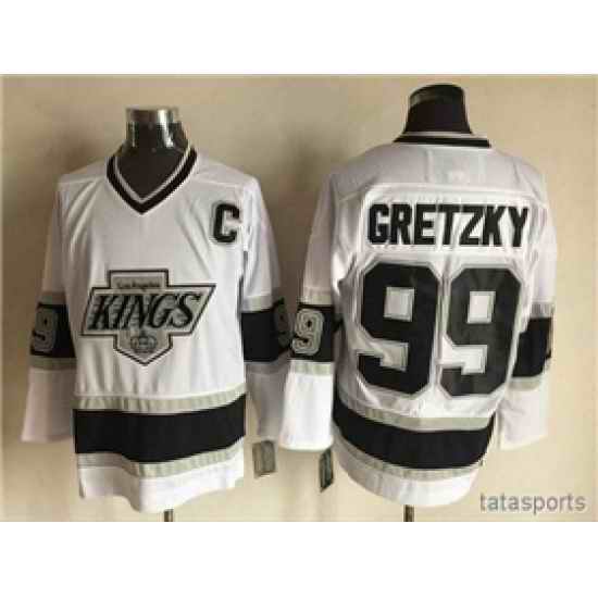 Los Angeles Kings #99 Wayne Gretzky 1993 Vintage CCM White Jersey->new york jets->NFL Jersey