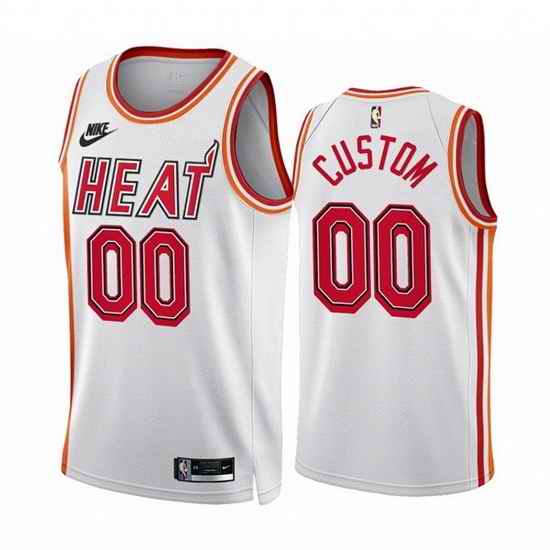 Men Miami Heat Active Player Custom White Classic Edition Stitched Basketball Jersey->customized nba jersey->Custom Jersey