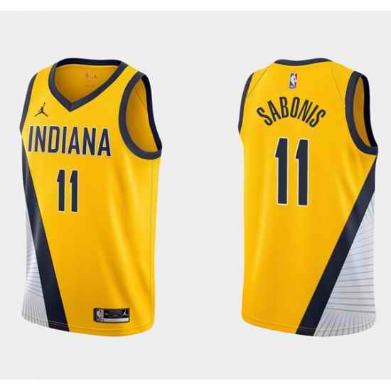Men Indiana Pacers #11 Domantas Sabonis Yellow Stitched Jersey->indiana pacers->NBA Jersey