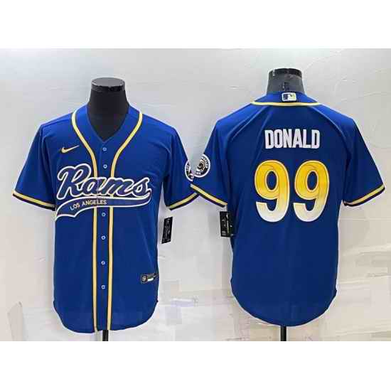 Men Los Angeles Rams #99 Aaron Donald Royal Cool Base Stitched Baseball Jersey->new york giants->NFL Jersey