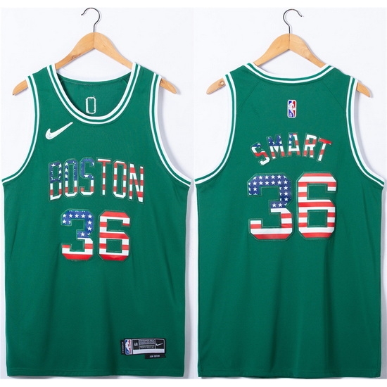 Men Boston Celtics #36 Marcus Smart USA Flag Green Stitched Jersey->boston celtics->NBA Jersey