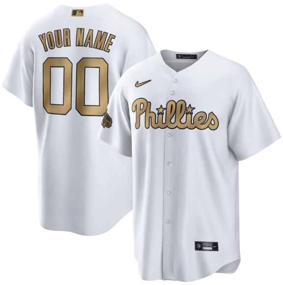 Men's Philadelphia Phillies Active Player Custom White 2022 All-Star Cool Base Stitched Baseball Jersey->philadelphia phillies->MLB Jersey