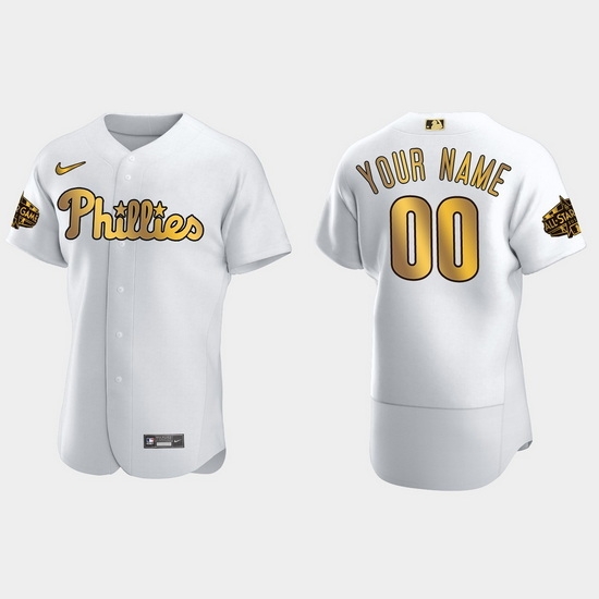 Men Women Youth Philadelphia Phillies Custom 2022 Mlb All Star Game White Gold Men Jersey->customized mlb jersey->Custom Jersey