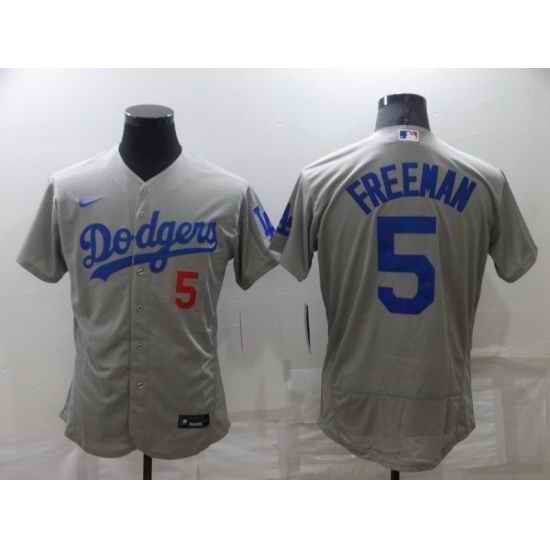 Youth Nike Los Angeles Dodgers #5 Freddie Freeman Gray Stitched Baseball Jersey->women mlb jersey->Women Jersey