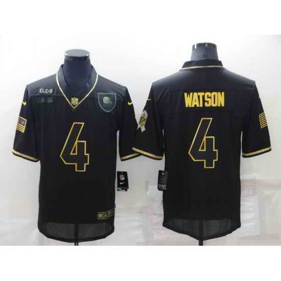 Men Cleveland Browns #4 Deshaun Watson Black Gold Salute To Service Limited Stitched jersey->cleveland browns->NFL Jersey